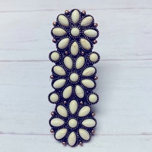 Southwestern Style Stacked Squash Blossom Accent Ring